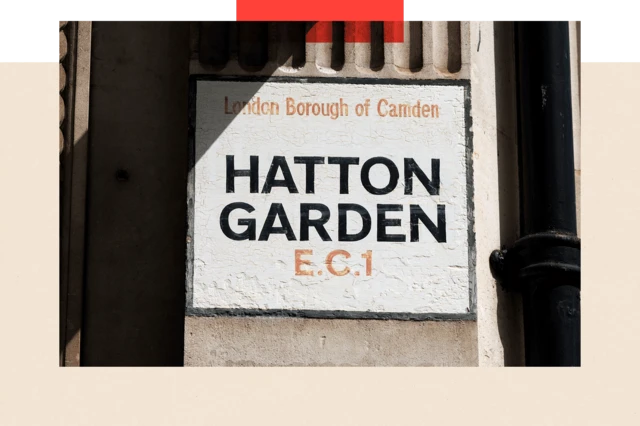 A Hatton Garden street sign in the London Brough of Camden.