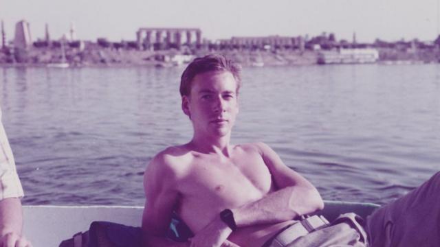 Frank Gardner as a young man in the Middle East