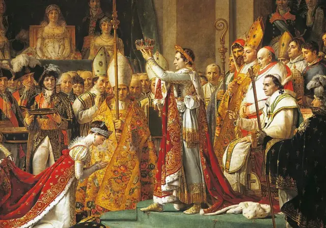 Pintura de la coronación de Josefina por Napoleón.