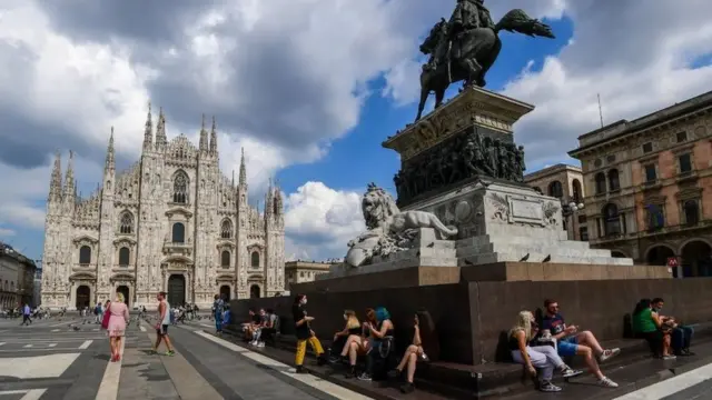 Plaza Duomo, en Milán.