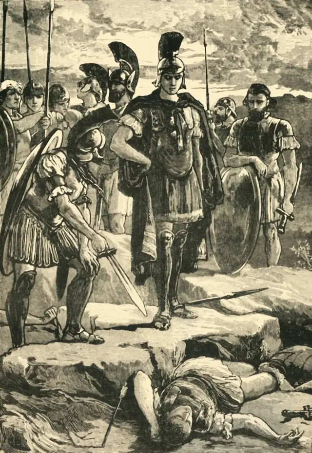 سکندرِ اعظم داریوش سوئم کی لاش پر