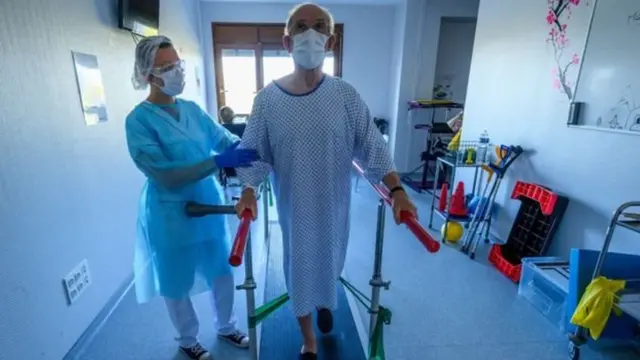 Mgonjwa wa corona akiwa katika mazoezi