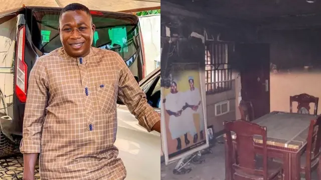 Sunday Igboho na ụlọ ya a gbara ọkụ