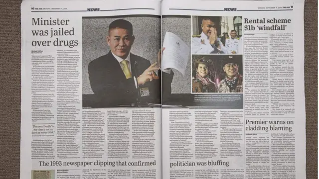 สื่อออสเตรเลียเผยแพร่เรื่องราวและภาพข่าวของ ร.อ. ธรรมนัส ระหว่างการชี้แจงว่าตัวเองมีคุณสมบติครบถ้วนในการดำรงตำแหน่ง รมต. เมื่อปี 2562