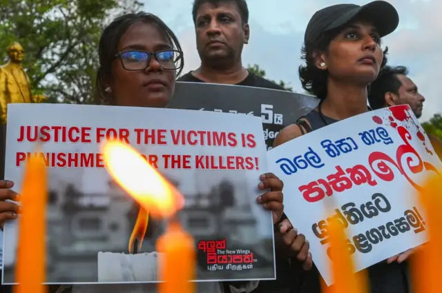 2019ம் ஆண்டு நடைபெற்ற ஈஸ்டர் தாக்குதலுக்கு நீதி வேண்டி சமூக ஆர்வலர்கள் முன்னெடுத்த ஆர்ப்பாட்டம். ( கோப்புப்படம்)
