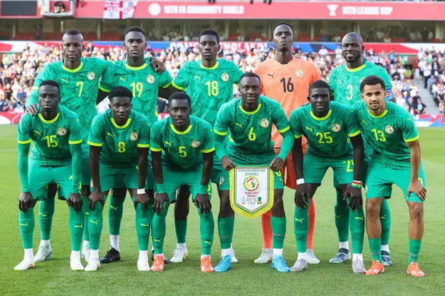 L'équipe du Sénégal qui a battu l'Angleterre le 10 juin 2025 à Nottingham.