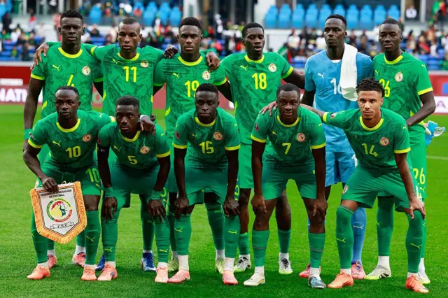 Equipe du Sénégal contre le Soudan, le 3 janvier 2026 à Tanger. 