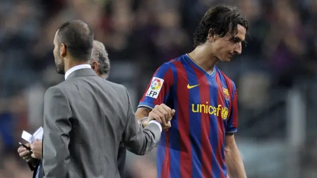 Ibrahimovic junto a Guardiola