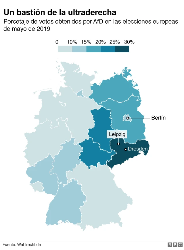 Mapa electoral de Alemania.
