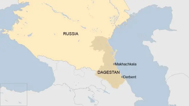 Peta Dagestan, Rusia