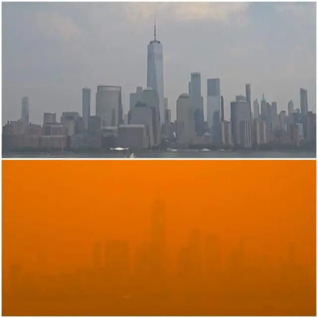 تغییر آسمان نیویورک ظرف ۲۴ ساعت بسیاری را نگران کرده است.