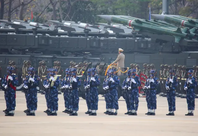 အခုနှစ် မတ်လတုန်းက ကျင်းပခဲ့တဲ့တပ်မတော်နေ့အခမ်းအနား 