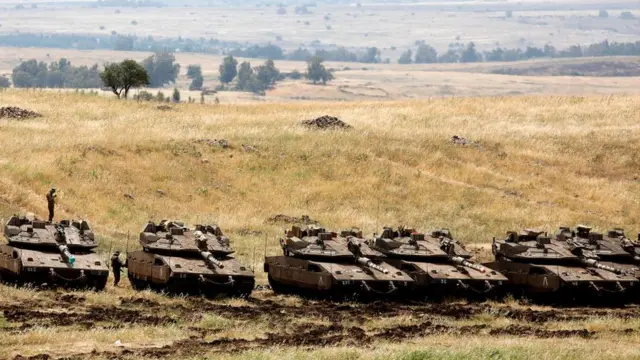 Израильские танки на границе с Сирией