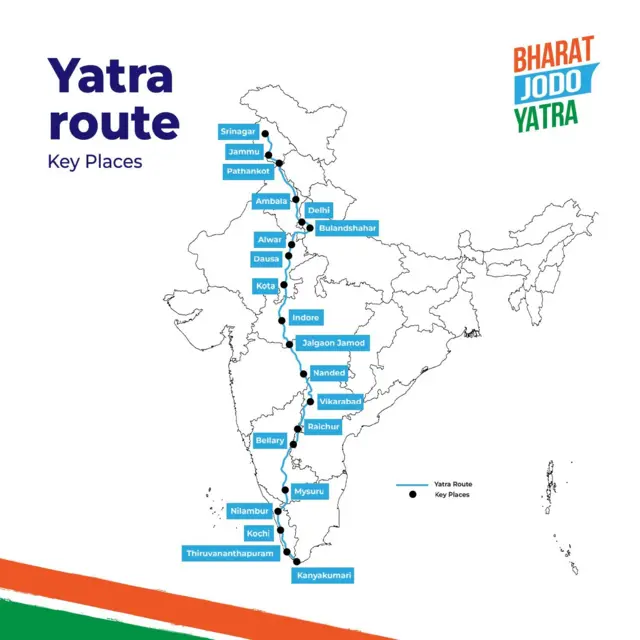 భారత్ జోడో మ్యాప్