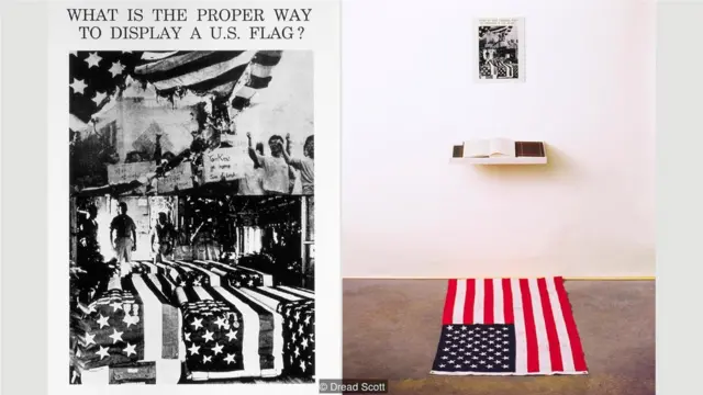 斯科特（Dread Scott）的展示美国国旗的正确方法是什么？。