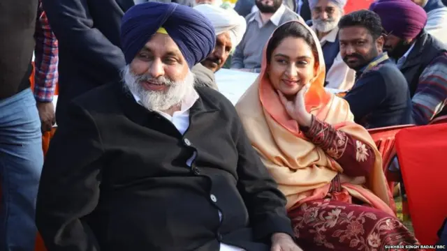 ਸੁਖਬੀਰ ਸਿੰਘ ਬਾਦਲ ਅਤੇ ਹਰਸਿਮਰਤ ਕੌਰ ਬਾਦਲ