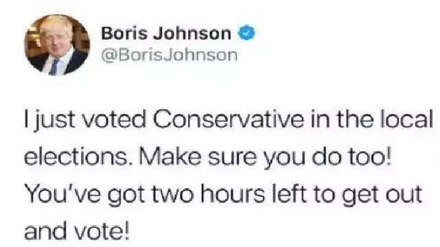 твит Бориса Джонсона