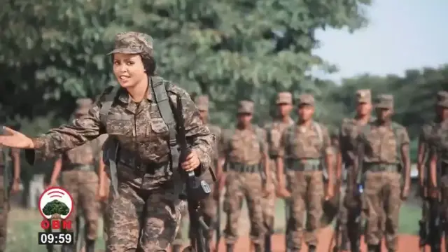 Soldiers filmed for a segment on the Oromia Broadcasting Network (OBN)