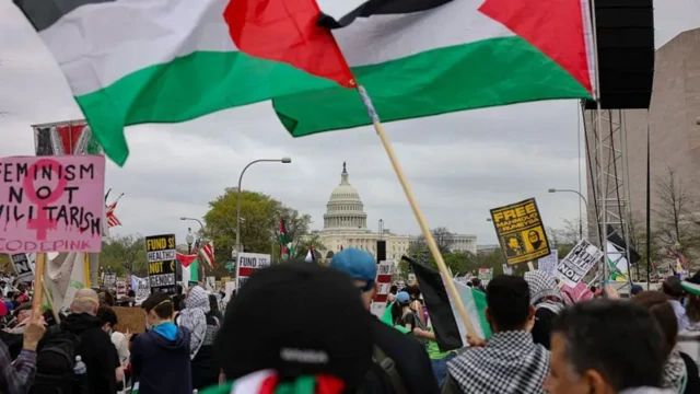 تظاهرات حامیان فلسیطنیان