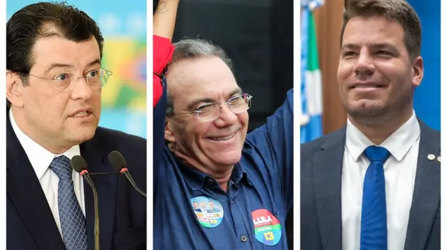 Montagem mostra Eduardo Braga, Decio Lima e Capitão Contar (Créditos: AFP via Getty Images / Getty Images / Divulgação