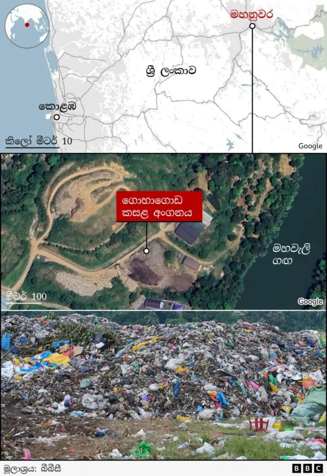 ගොහාගොඩ කසළ අංගනය පිහිටා ඇති සිතියම