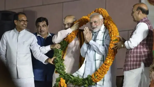 راج ناتھ سنگھ، نریندر مودی، امت شاہ، نتن گڈکری اور شو راج سنگھ چوہان