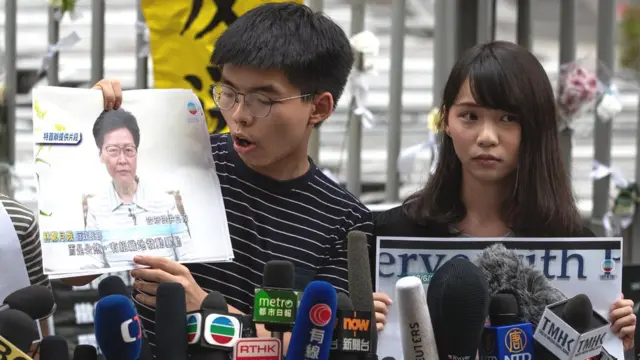 Joshua Wong and Agnes Chow