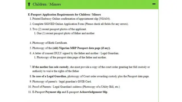 Immigration document wey single mother suppose fill