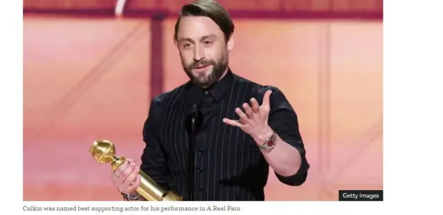 Culkin ti wọn fun ni ami ẹyẹ amugbalẹgbẹẹ to daa julọ fun ipa to ko ninu ere Real Pain.