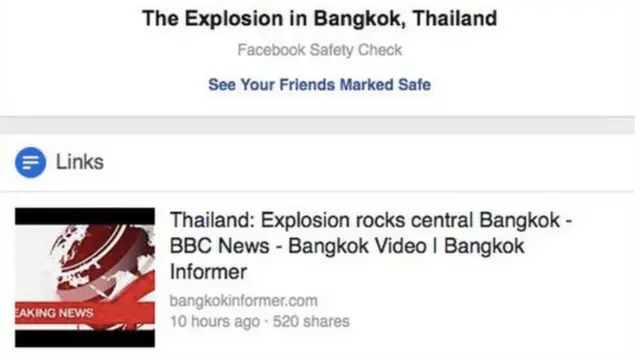 Ảnh màn hình trang Safety Check trên Facebook