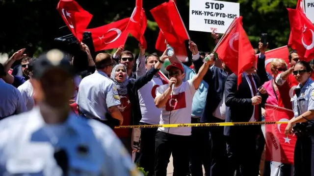 Maelfu pia waliandamana kumpinga Erdogan alipotembelea Marekani hivi karibuni