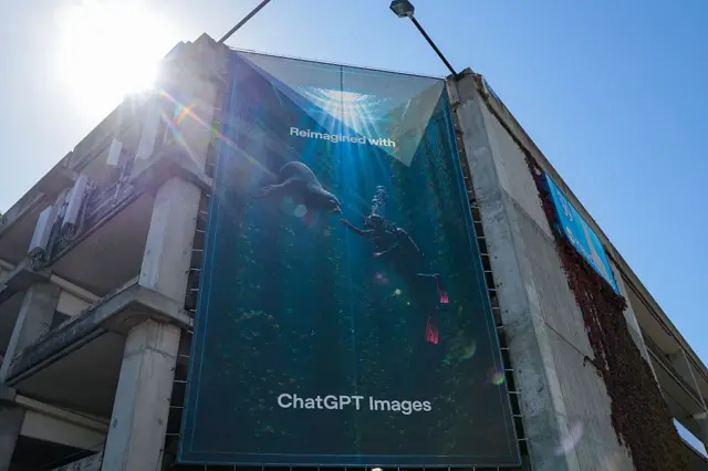 Um anúncio do ChatGPT Images, em São Francisco, Califórnia (EUA)