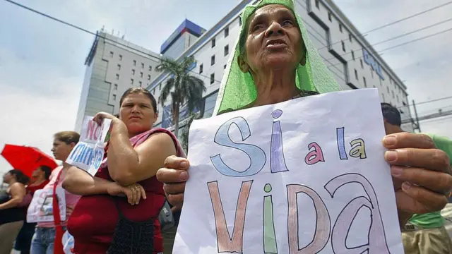 Protesta contra la minería en El Salvador.