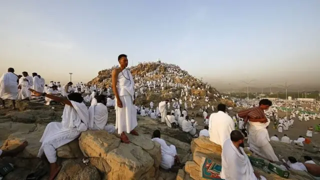 Jemaah haji di Arafat sebelum terjadi pandemi virus corona.