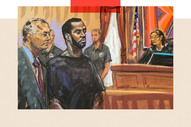 Sean "Diddy" Combs et son avocat Marc Agnifilo dans cette salle d'audience.