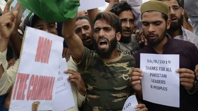 કાશ્મીરમાં દેખાવકારો