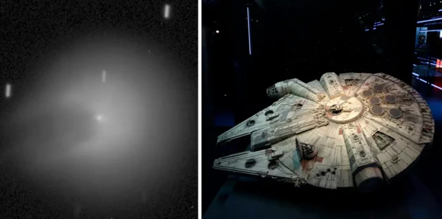 รูปดาวหางกับยานอวกาศ