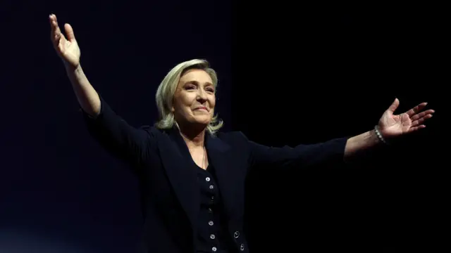 Marine Le Pen en la noche electoral el 30 de junio de 2024