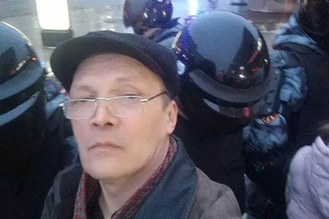Верьянов на акции протеста в 2021м году