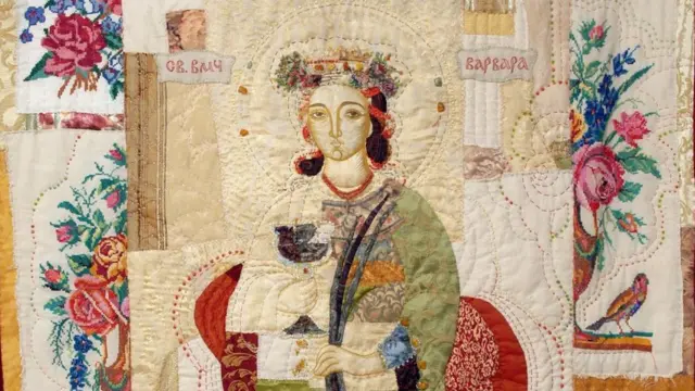 Свята Варвара, виткана на гобелені
