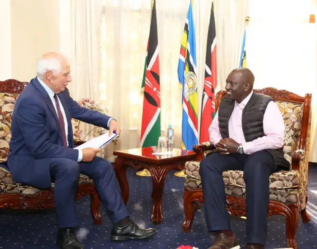 ላዕለዋይ ወኪል ጉዳያት ወጻኢ ሕብረት ኤውሮጳ ጆሴፍ ቦሬል ምስ ፕሬዝደንት ኬንያ ዊልያም ሩቶ