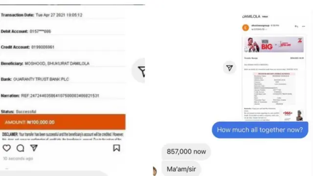 Ẹri owo ti wọn n san fun ikowojọ Olori Damilola