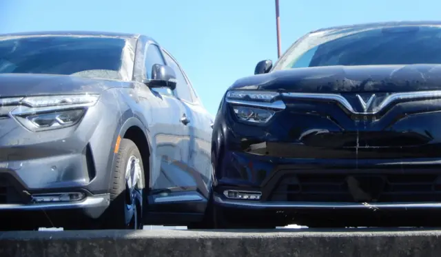 Những chiếc xe VinFast chưa bán được trong bãi đậu ở thành phố Richmond, California, tháng 9/2025