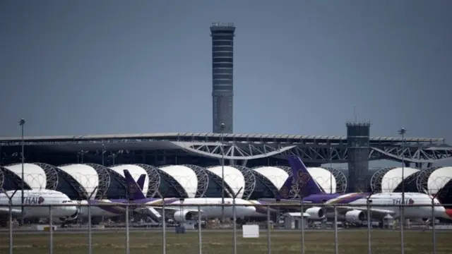 เครื่องบินยุติการบิน และจอดที่สนามบินสุวรรณภูมิ