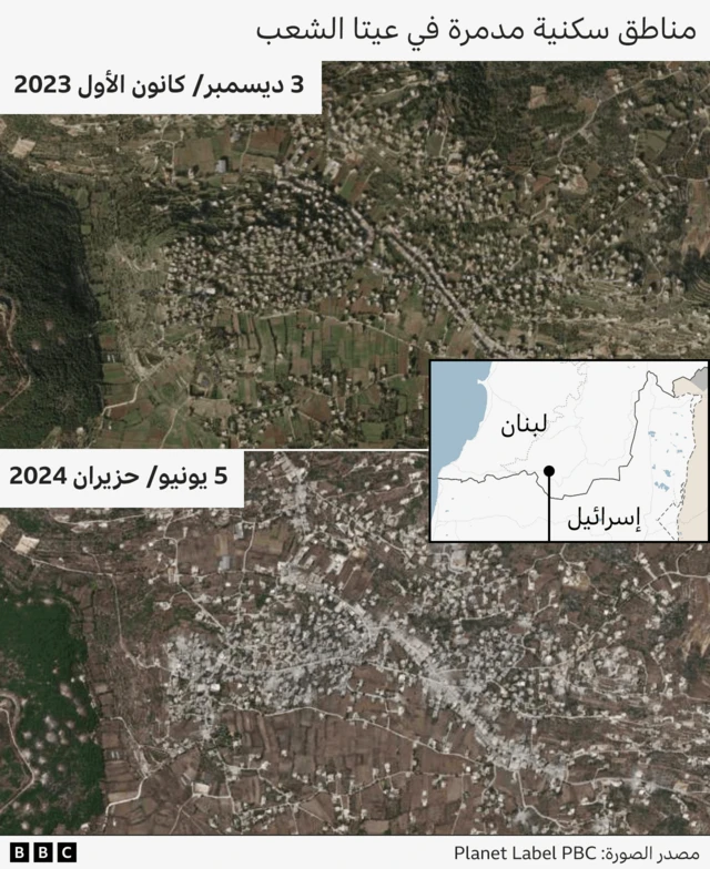 مناطق سكنية مدمرة في عيتا الشعب