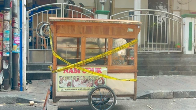 Tempat kejadian perkara awal pemicu bentrokan di jalan Matraman Dalam, kecamatan Menteng, Jakarta Pusat, Minggu (26/07).