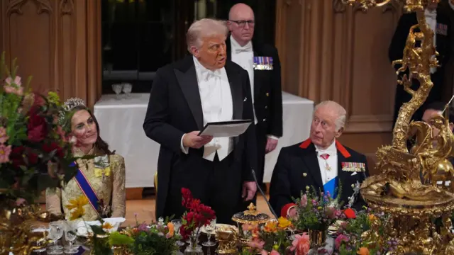 विन्डसर कासलमा आयोजित भव्य भोजमा बोल्दै ट्रम्प