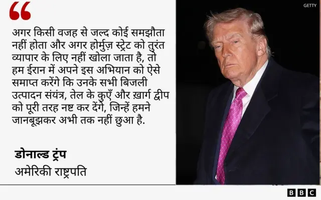 डोनाल्ड ट्रंप का बयान ग्राफ़िक्स में