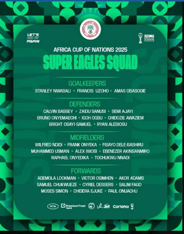 Ndị ga-agbara Naijiria bọọlụ n'asọmpi Afcon nke afọ 2025