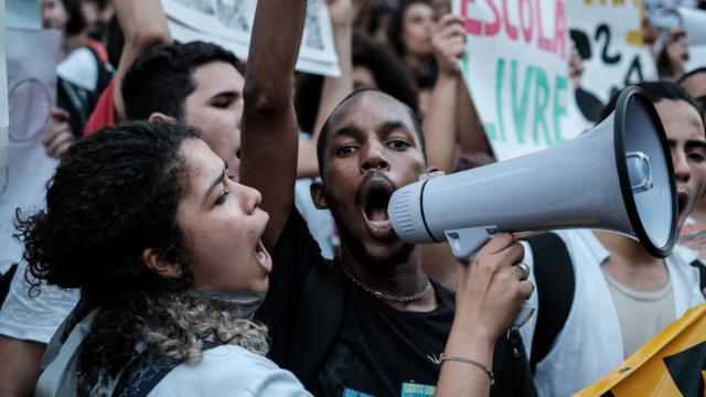 Protesta contra la austeridad en Brasil